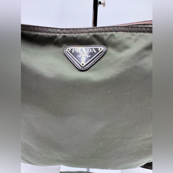 Prada - Authentic - Olive Green Canvas Tote Bag / Messenger Bag - Picture 2 of 16